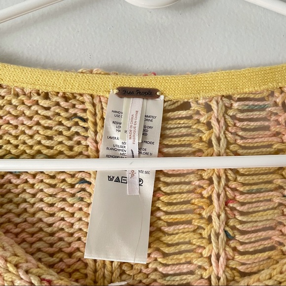 Free People Yellow Multicolored Speck Honey Cable Knit Pullover Sweater (SOLD) - Picture 5 of 7